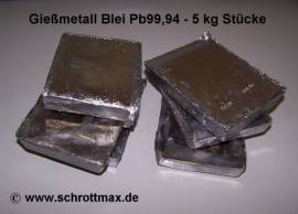 006 Blei Pb99,94 Giemetall als ca. 5 kg Barren - Bild vergrern 