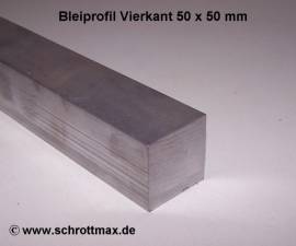 051 Blei Vierkantprofil 50 x 50 - 100 mm - Bild vergr��ern 