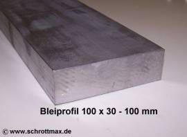 080 Bleiprofil Vierkant 100 x 30 - 100 mm - Bild vergrern 