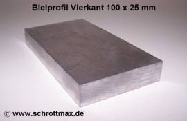 075 Bleiprofil Vierkant 100 x 25 - 100 mm - Bild vergr��ern 