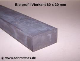 053 Blei Vierkantprofil 60 x 30 - 100 mm - Bild vergr��ern 
