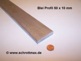 050 Blei Vierkantprofil 50 x 10 - 100 mm - Bild vergr��ern 