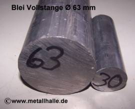 063 Blei Vollstange rund � 63 - 100 mm - Bild vergr��ern 