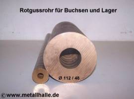 1122 Rotguss Rohr f�r Buchsen und Lager � 112/48-100 mm - Bild vergr��ern 