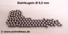 127 Stahlkugeln  8,0 mm ungehrtet - Bild vergrern 