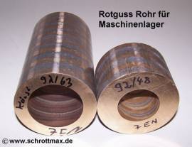 923 Rotguss Rohr f�r Buchsen und Lager � 92/48-100 mm - Bild vergr��ern 